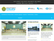 Tablet Screenshot of camaraclaudia.mt.gov.br